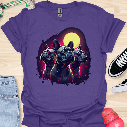 Bulldog & Moon - V2 - Stylish Red Eye T-Shirt